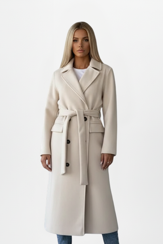 Cappotto Lungo Doppiopetto Donna Elegante Winter Coat