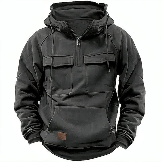 Felpa con Cappuccio Uomo Felpata Mezza Zip