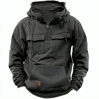 Felpa con Cappuccio Uomo Felpata Mezza Zip