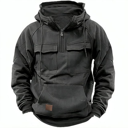Felpa con Cappuccio Uomo Felpata Mezza Zip