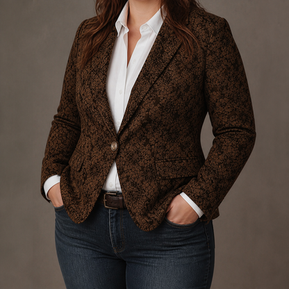 Blazer Donna Aderente Fantasia Paisley Ufficio
