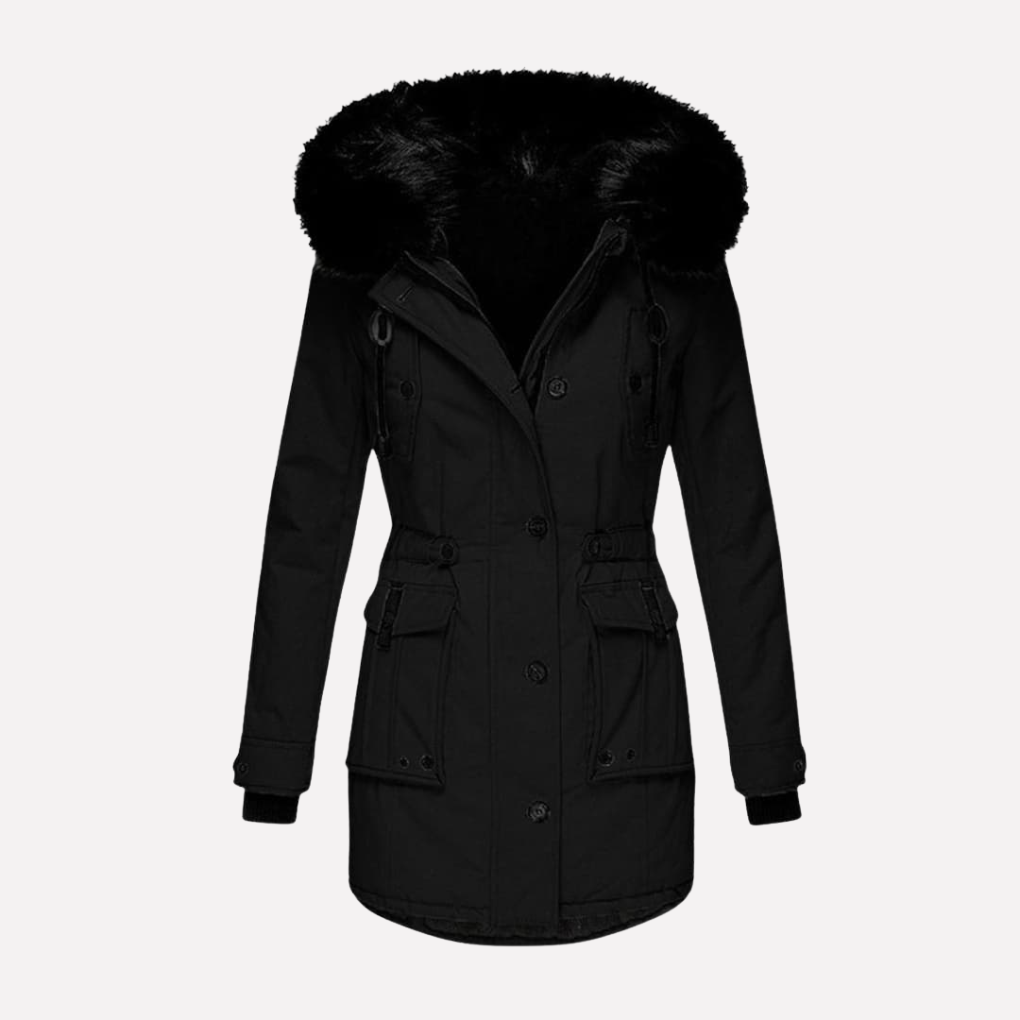 Parka Donna con Cappuccio in Pelliccia Sintetica