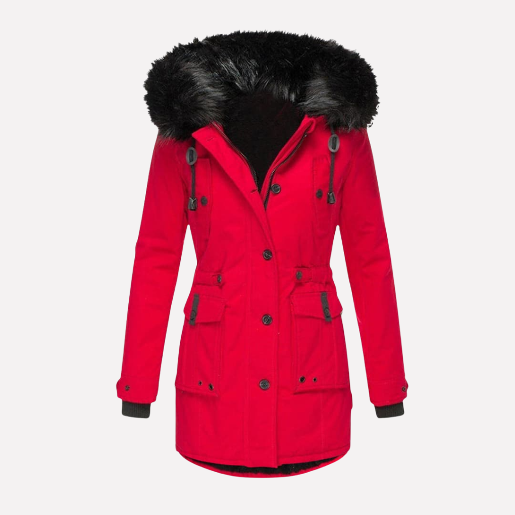 Parka Donna con Cappuccio in Pelliccia Sintetica