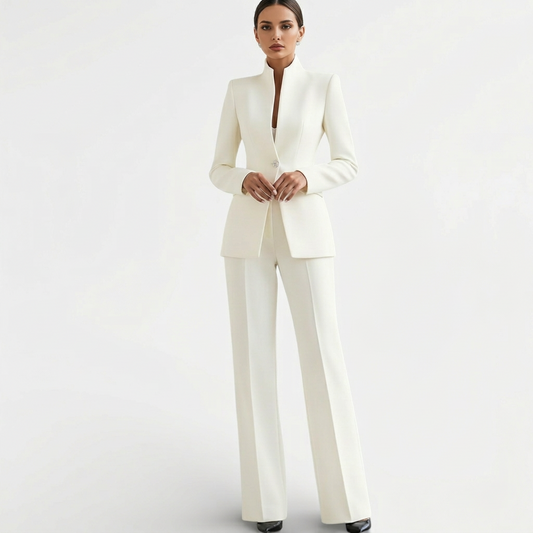 Completo Donna Elegante Giacca Aderente Pantaloni Abbinati