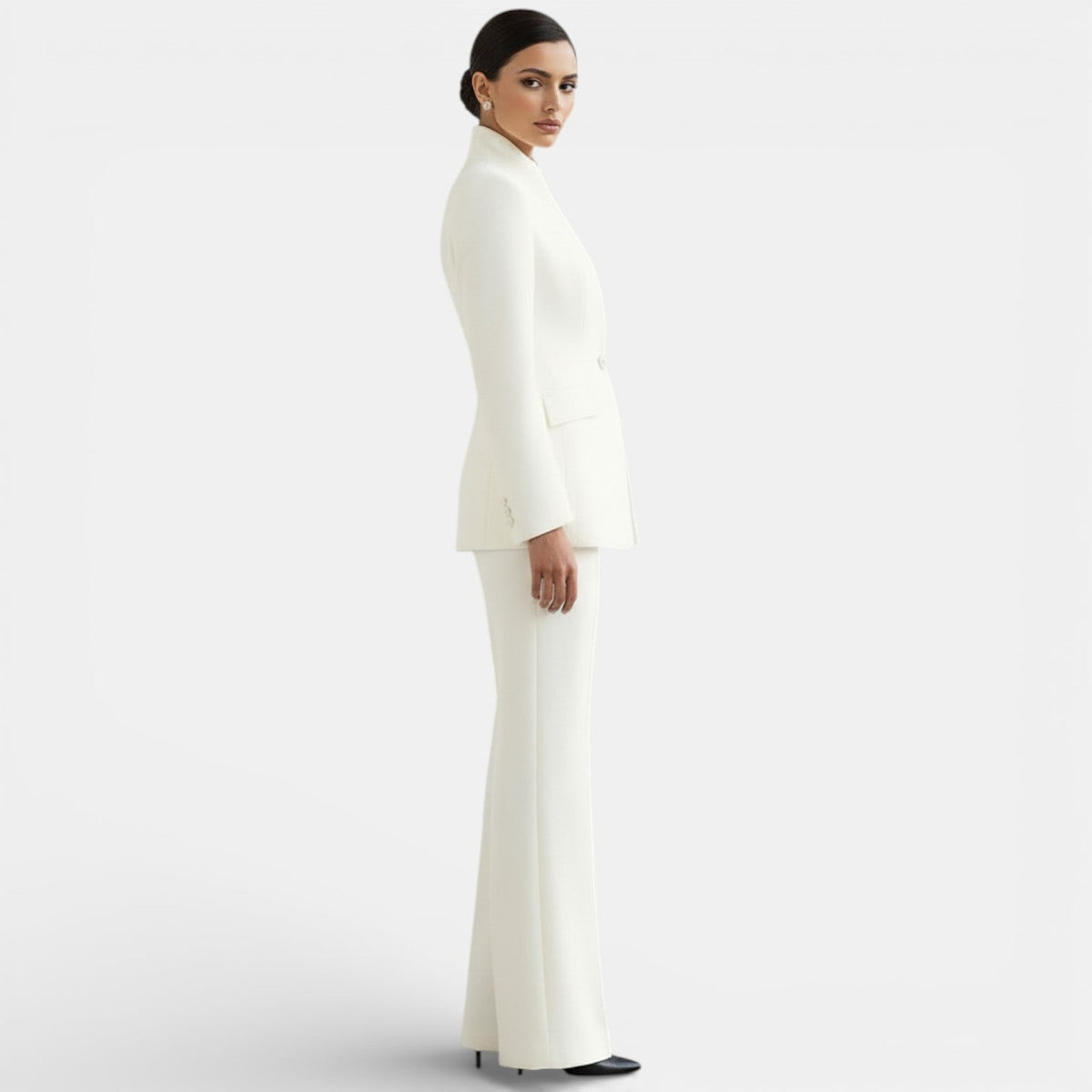 Completo Donna Elegante Giacca Aderente Pantaloni Abbinati