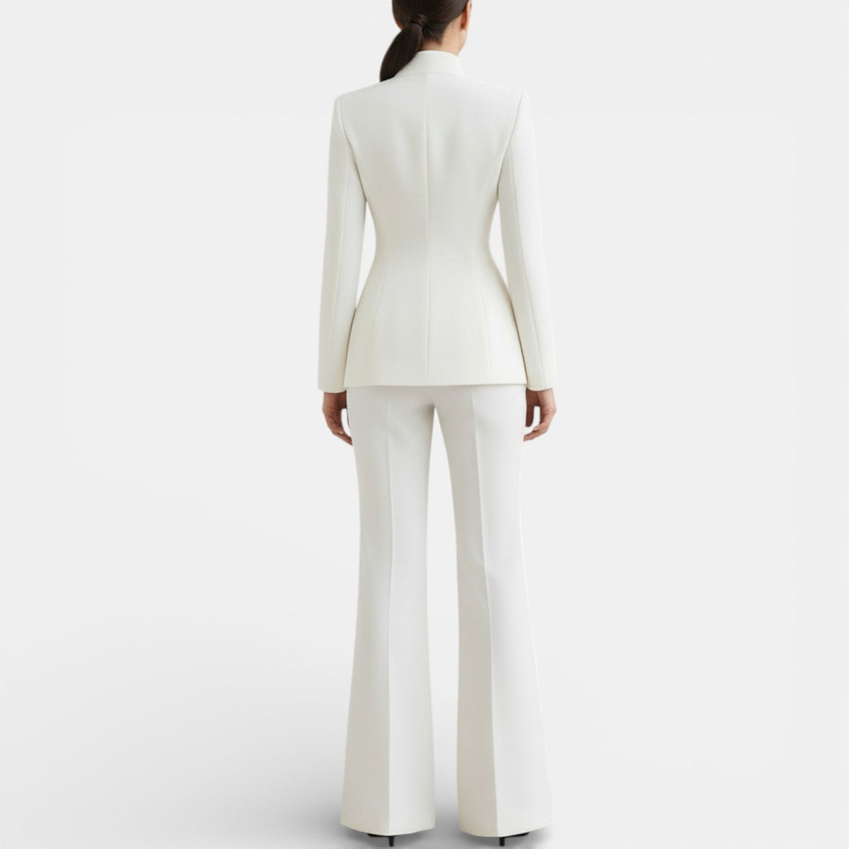 Completo Donna Elegante Giacca Aderente Pantaloni Abbinati
