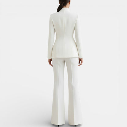 Completo Donna Elegante Giacca Aderente Pantaloni Abbinati