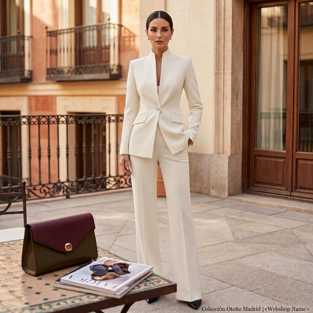 Completo Donna Elegante Giacca Aderente Pantaloni Abbinati