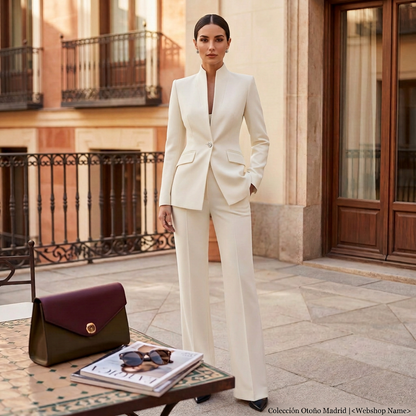 Completo Donna Elegante Giacca Aderente Pantaloni Abbinati