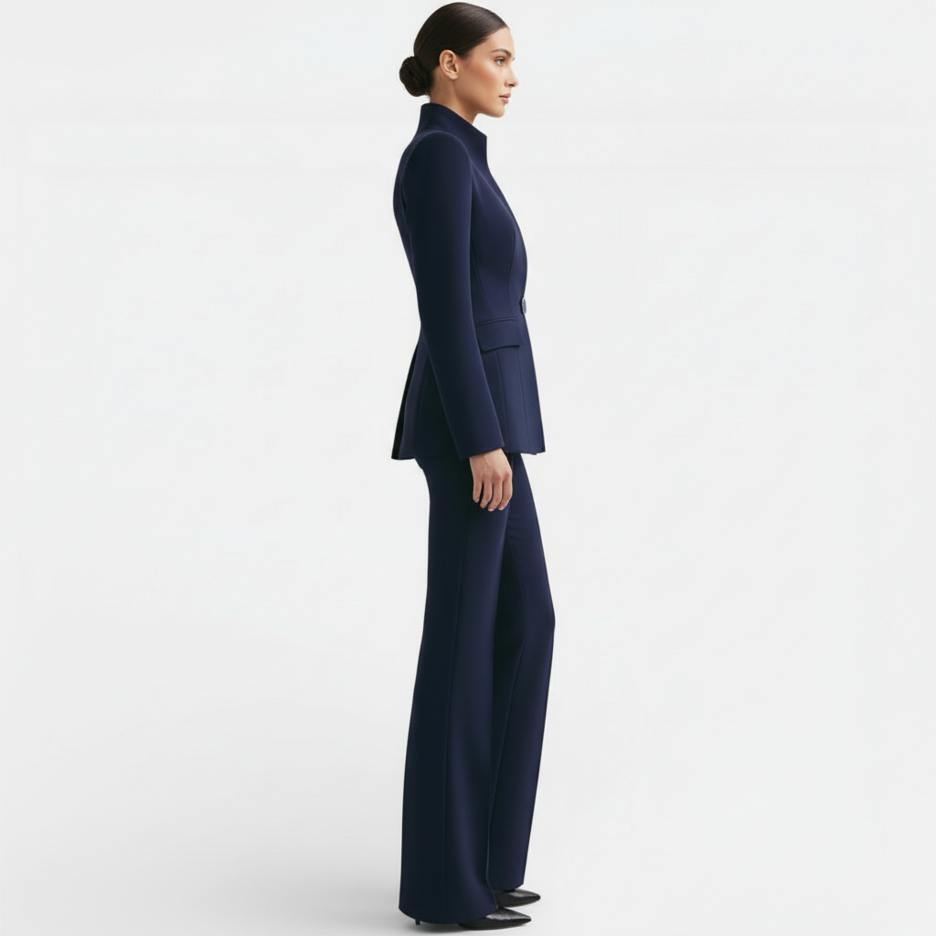 Completo Donna Elegante Giacca Aderente Pantaloni Abbinati