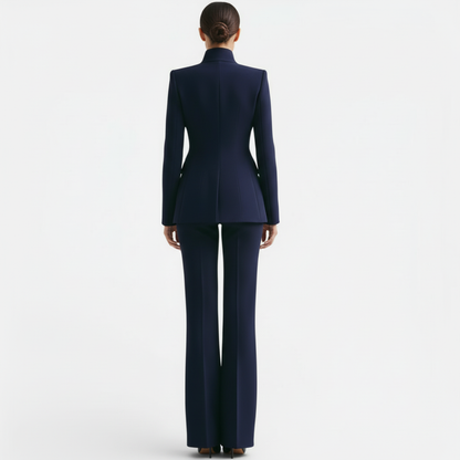 Completo Donna Elegante Giacca Aderente Pantaloni Abbinati