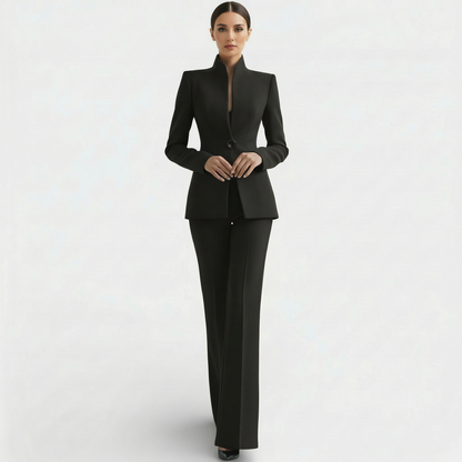 Completo Donna Elegante Giacca Aderente Pantaloni Abbinati