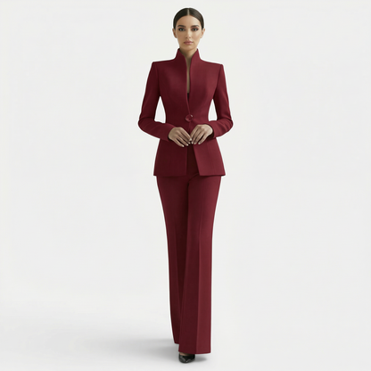 Completo Donna Elegante Giacca Aderente Pantaloni Abbinati