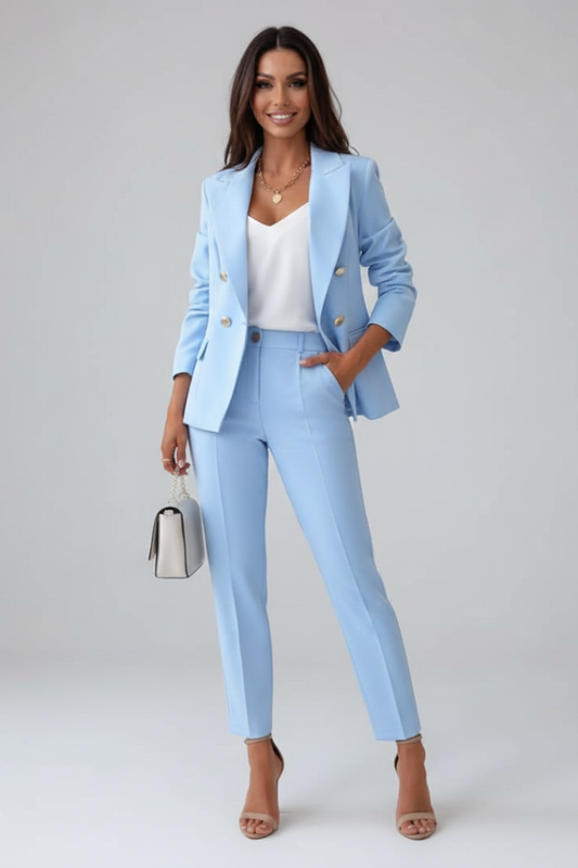Completo Donna Elegante Su Misura con Giacca e Pantaloni Straight