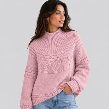 Maglione a Trecce Donna Collo a Lupetto