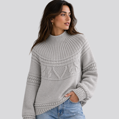 Maglione a Trecce Donna Collo a Lupetto