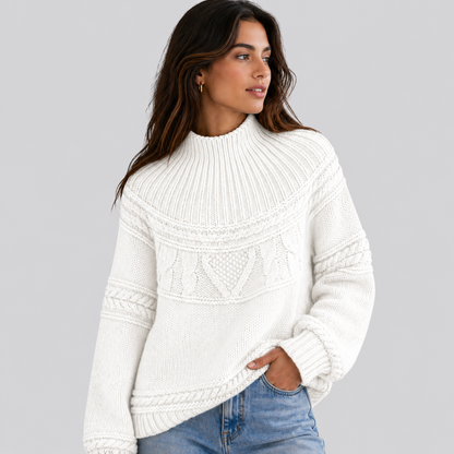 Maglione a Trecce Donna Collo a Lupetto