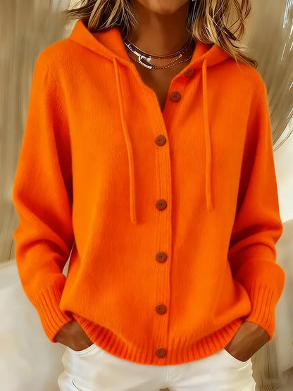 Cardigan Donna con Cappuccio in Maglia Morbida