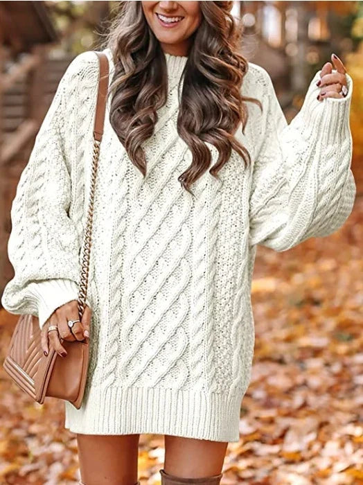 Abito Maglione Donna Oversize Maniche a Sbuffo