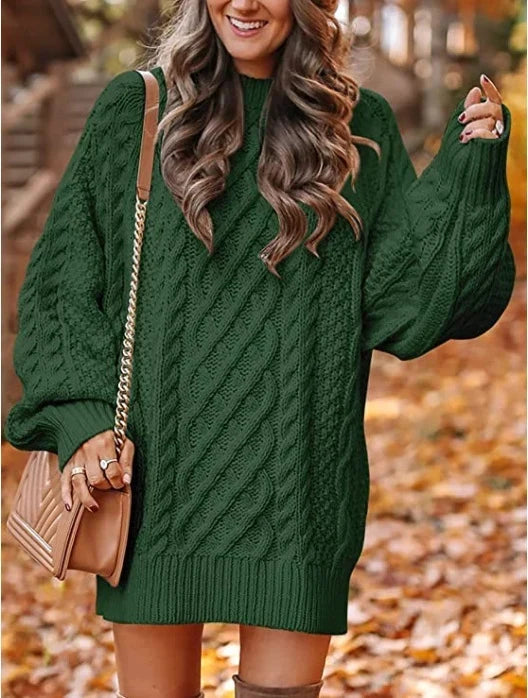 Abito Maglione Donna Oversize Maniche a Sbuffo