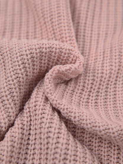 Abito Maglione Donna Oversize Collo Alto a Costine