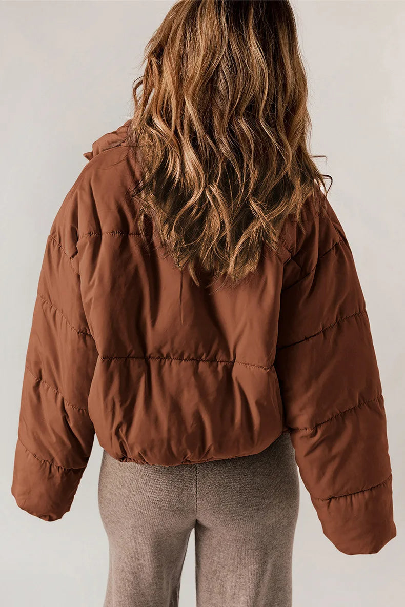 Piumino Corto Donna Oversize con Coulisse
