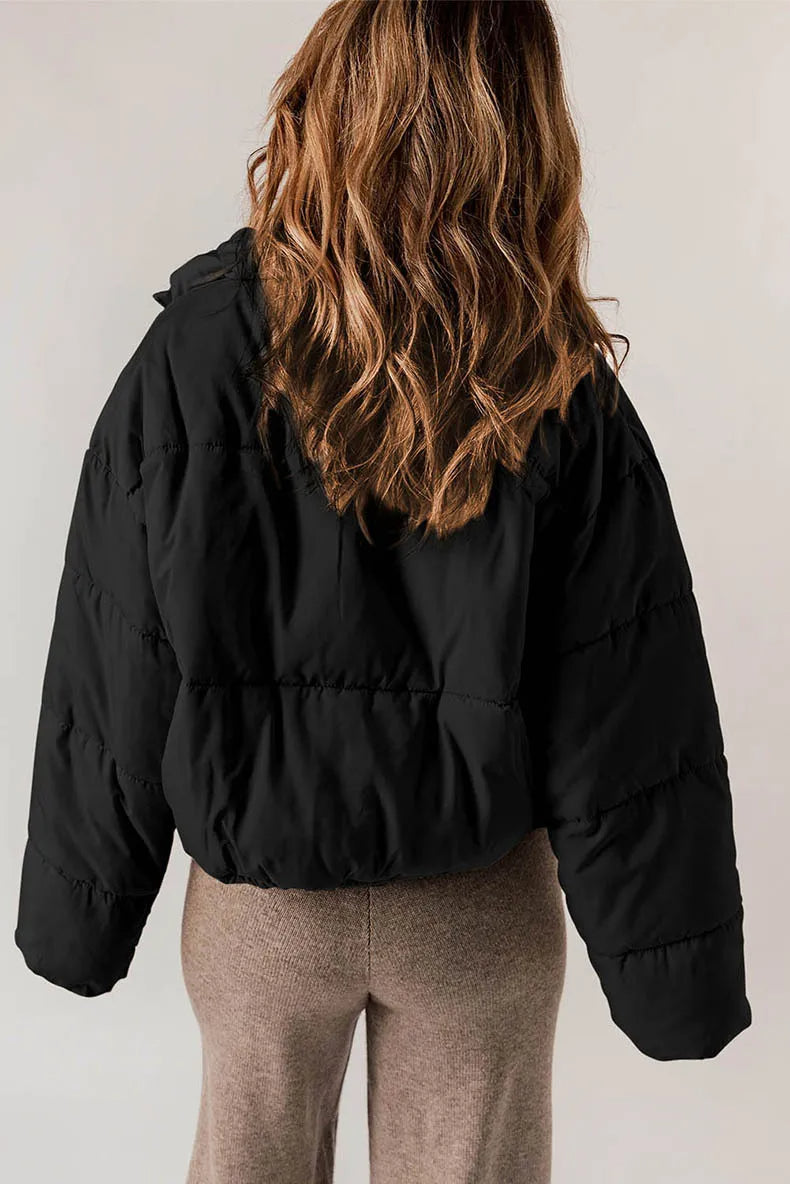 Piumino Corto Donna Oversize con Coulisse
