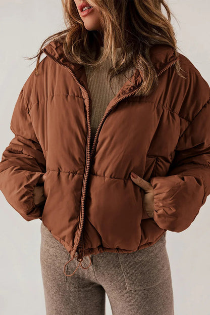 Piumino Corto Donna Oversize con Coulisse
