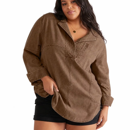 Tunica Donna in Jeans Scollo a V