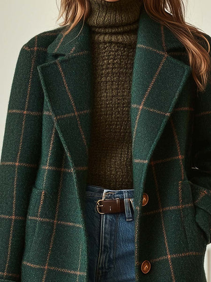 Cappotto Donna Misto Lana Tweed a Quadri