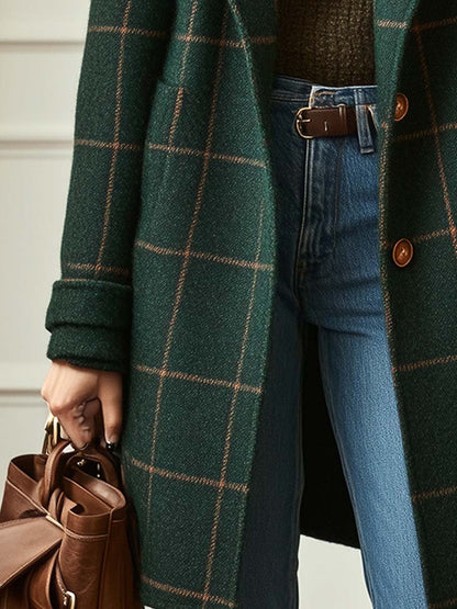 Cappotto Donna Misto Lana Tweed a Quadri