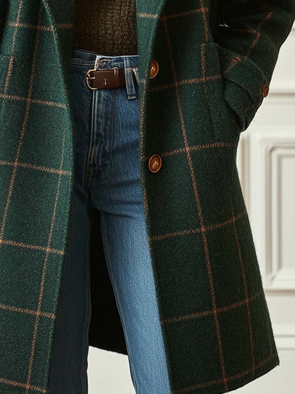 Cappotto Donna Misto Lana Tweed a Quadri