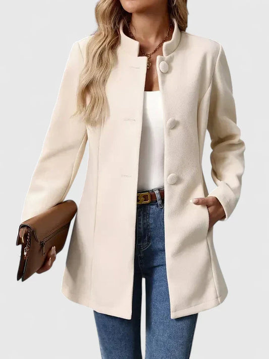 Giacca Donna Elegante Autunno Senza Colletto