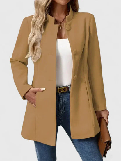 Giacca Donna Elegante Autunno Senza Colletto