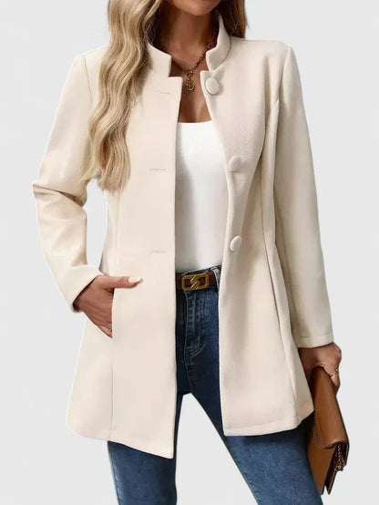 Giacca Donna Elegante Autunno Senza Colletto