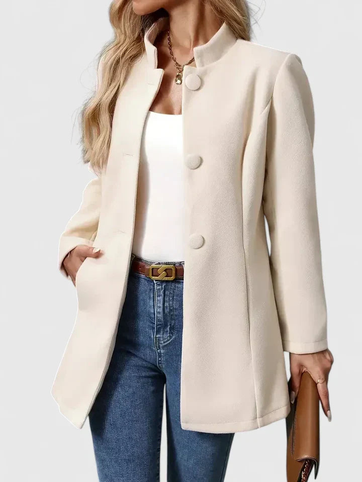 Giacca Donna Elegante Autunno Senza Colletto