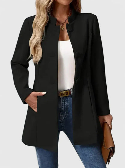 Giacca Donna Elegante Autunno Senza Colletto