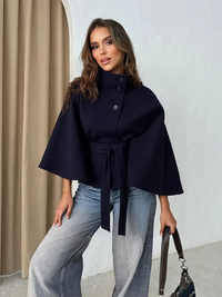 Mantella Donna con Cintura e Collo Alto