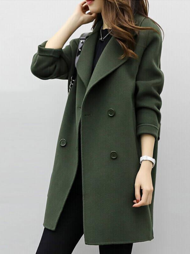 Cappotto Donna Elegante Lungo Doppiopetto Invernale