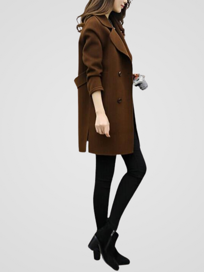 Cappotto Donna Elegante Lungo Doppiopetto Invernale