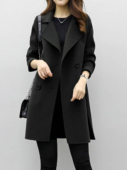 Cappotto Donna Elegante Lungo Doppiopetto Invernale