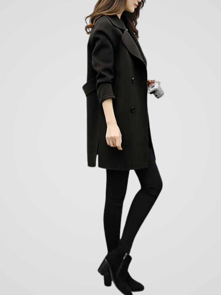 Cappotto Donna Elegante Lungo Doppiopetto Invernale