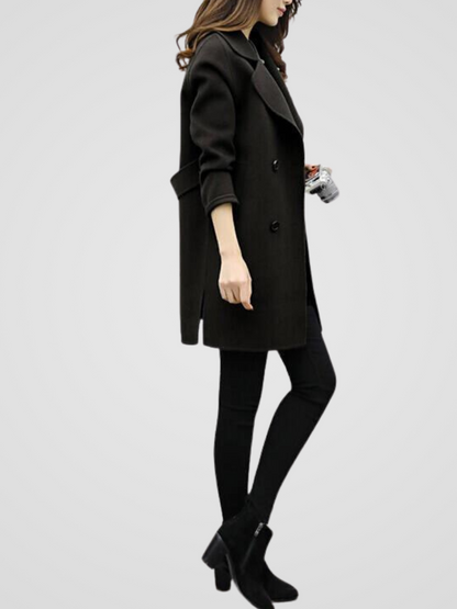 Cappotto Donna Elegante Lungo Doppiopetto Invernale