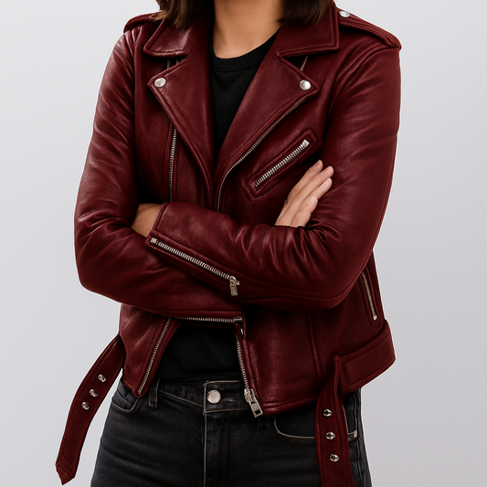 Giacca Biker Donna Slim con Zip