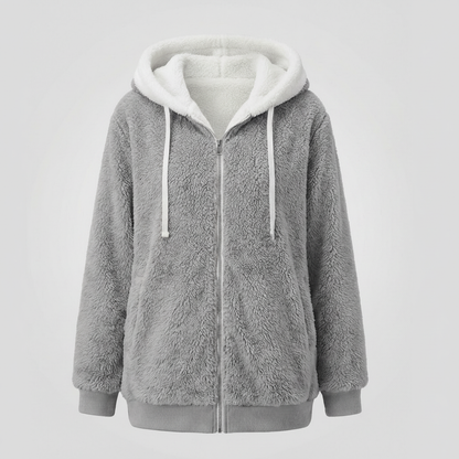 Giacca Sherpa Donna Zip Intera con Cappuccio