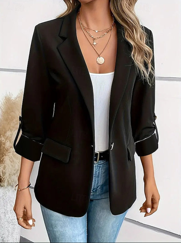 Blazer Donna Aperto con Maniche Arrotolabili