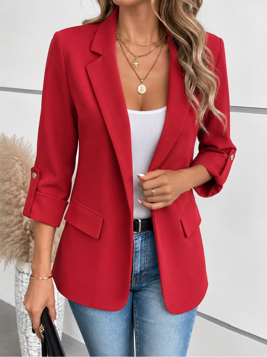 Blazer Donna Aperto con Maniche Arrotolabili
