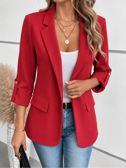 Blazer Donna Aperto con Maniche Arrotolabili
