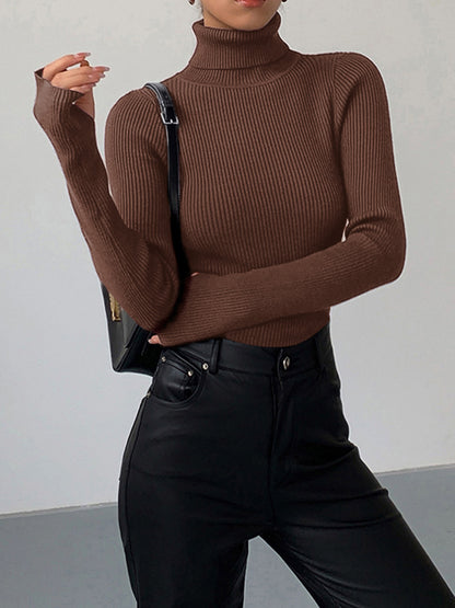 Dolcevita Donna Aderente a Coste Manica Lunga