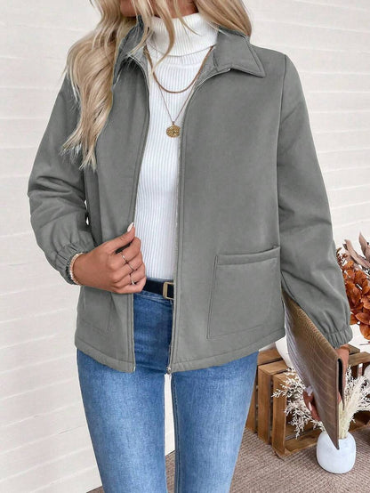 Giacca Donna Foderata in Pile Sherpa con Zip